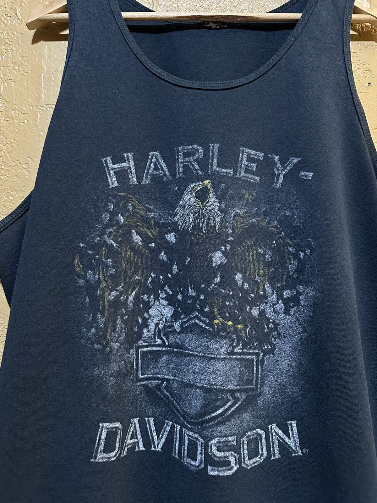 Harley Davidson × Japanese Brand × Vintage 🦅 Vintage Faded Harley Davidson Eagle Tank Top Large Size US L / EU 52-54 / 3 - 2 Thumbnail