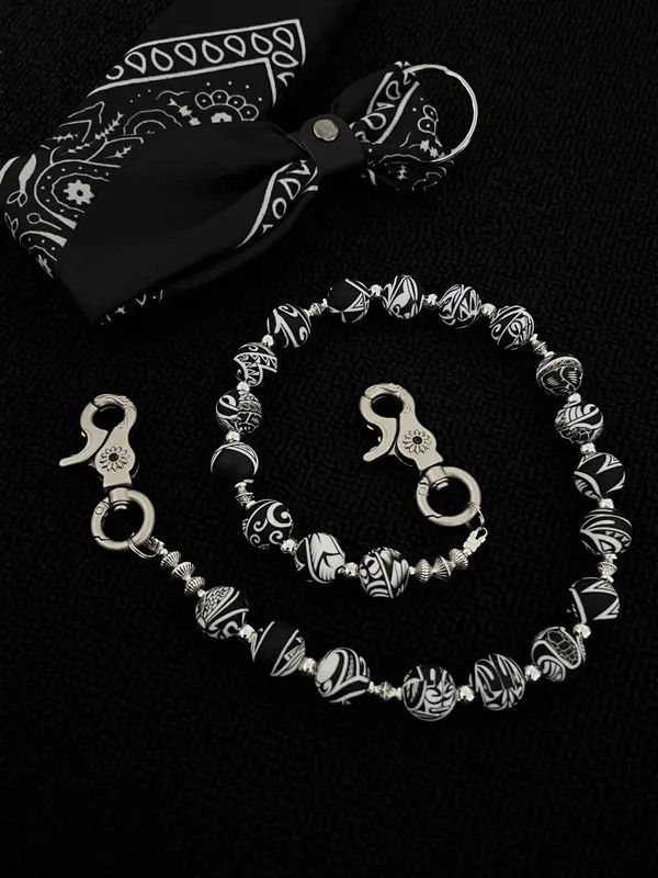 Jewelry Cashew Bead Pants Wallet Chain,Y2K Jeans Chain Size ONE SIZE - 3 Thumbnail