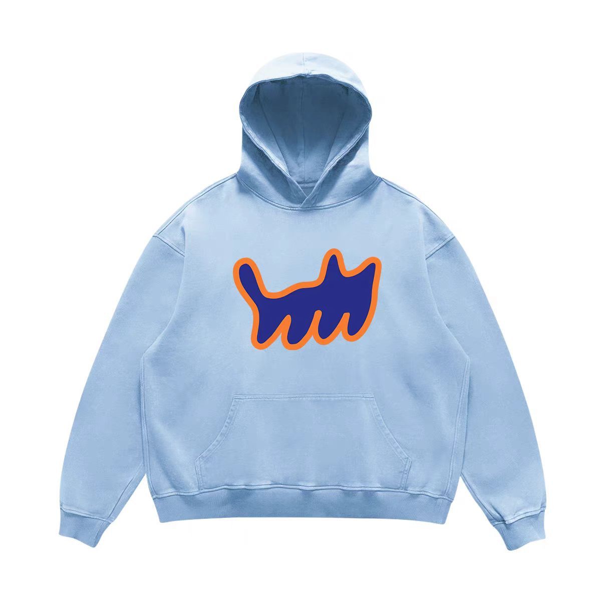 Designer × Japanese Brand Hip Hop Street Casual Light Blue Hooded Sweatshirt Size US M / EU 48-50 / 2 - 3 Thumbnail