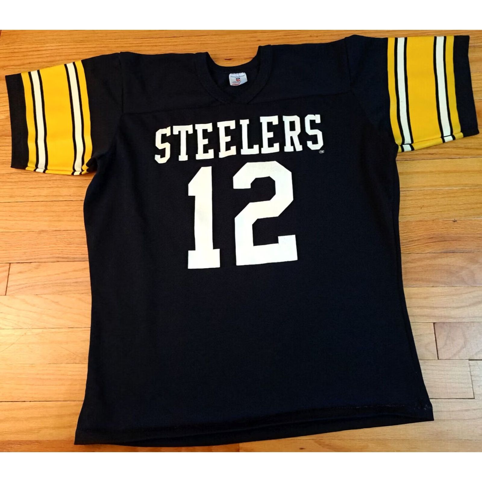 Vintage Vintage Pittsburgh Steelers Football Jersey #12 Terry Bradshaw Single Stitch USA Size US L / EU 52-54 / 3 - 3 Thumbnail