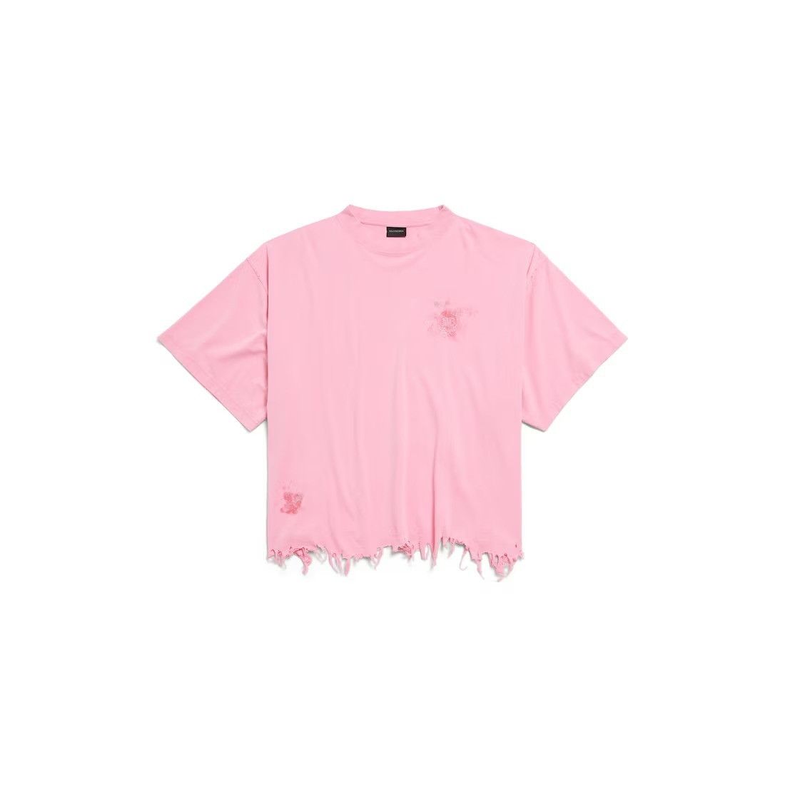 Balenciaga o1w1db10526 555 / Nail Polish Cropped T-Shirt in Pink Size US L / EU 52-54 / 3 - 1 Thumbnail