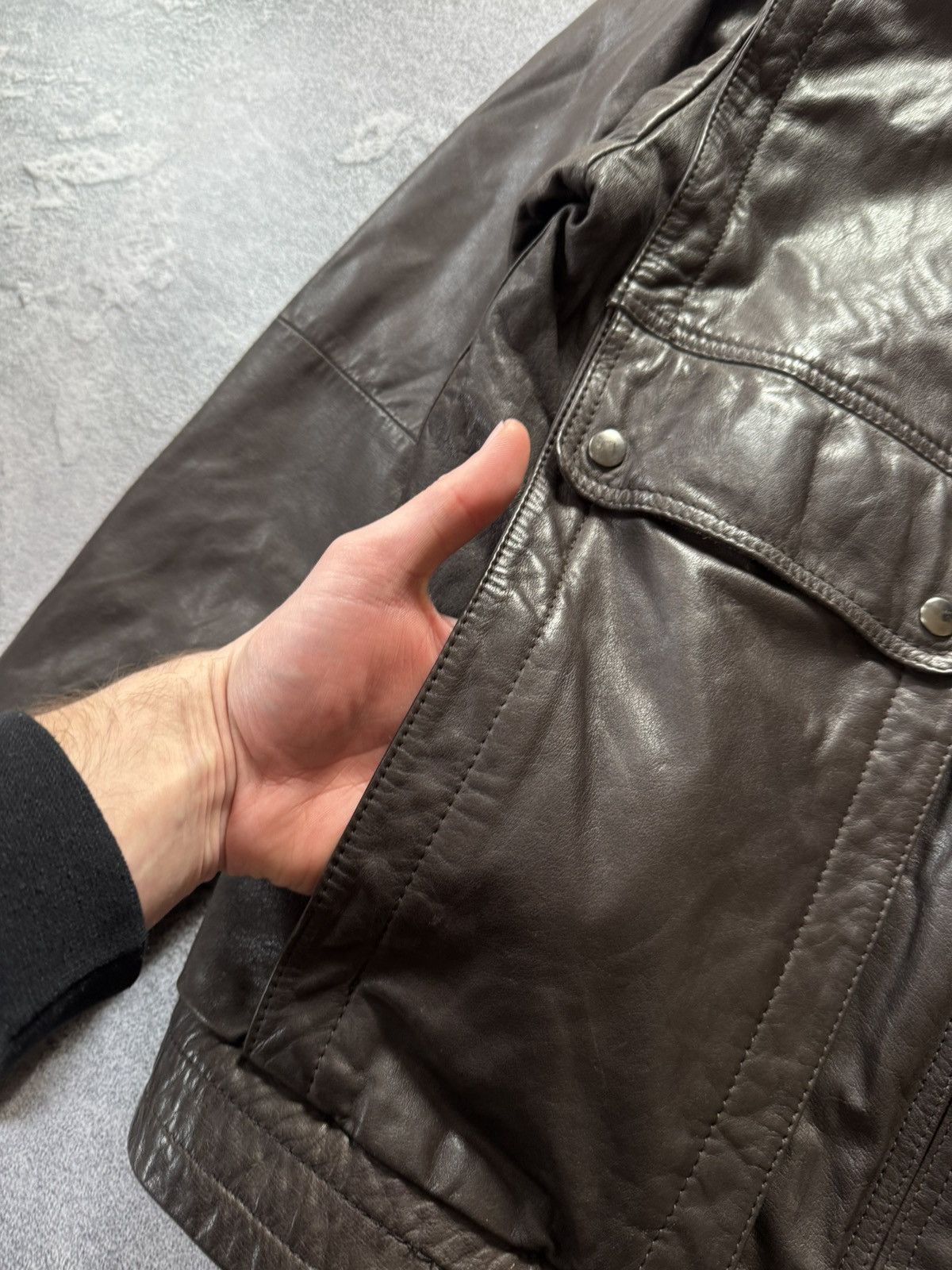Vintage Leather S aviator bomber pilot jacket coat brown Size US S / EU 44-46 / 1 - 9 Thumbnail