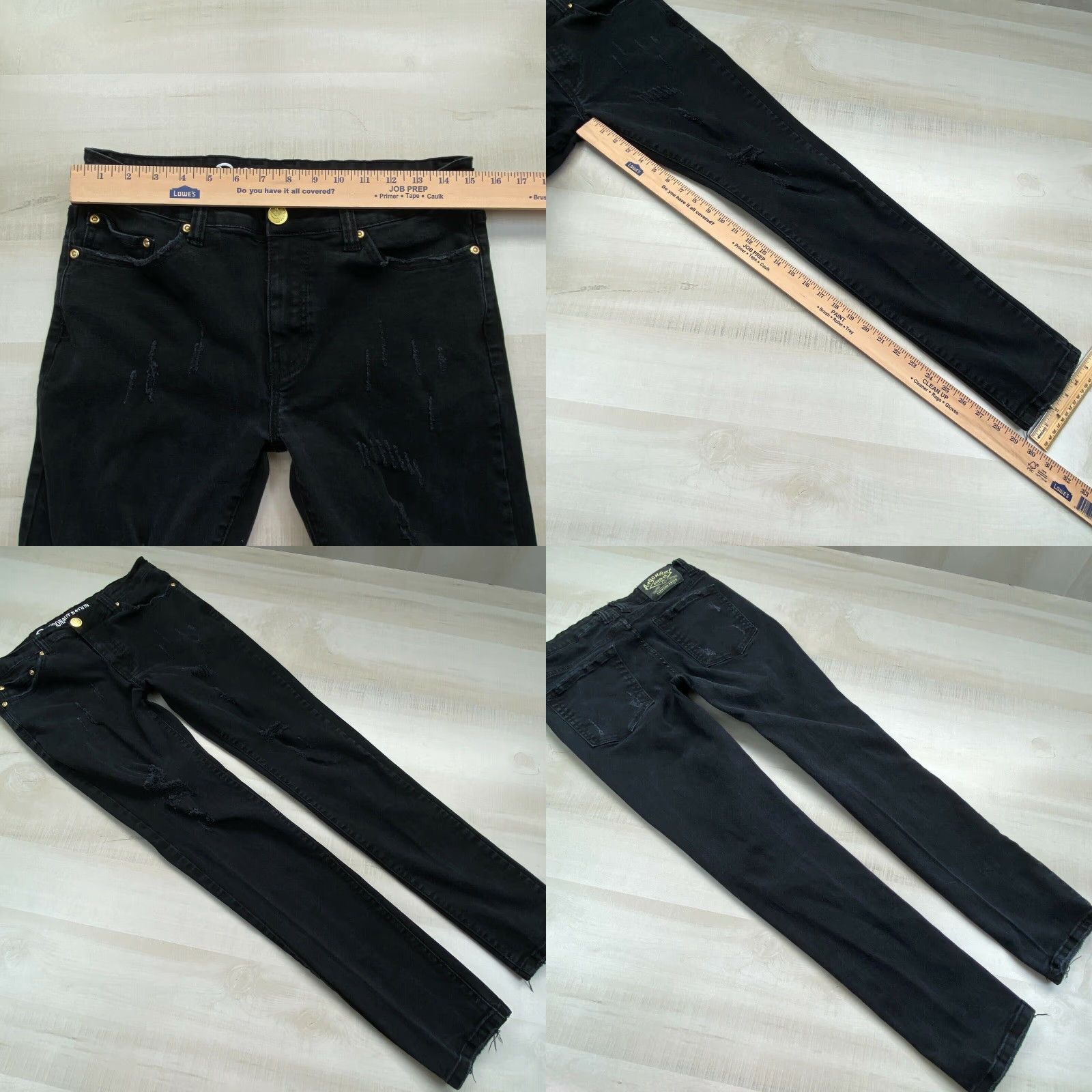 Denime Argonaut Nation Mens Skinny Jeans 32x32 (30x29 Actual) Black Denim Ultra Slim Size US 32 / EU 48 - 8 Thumbnail