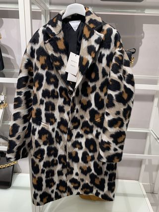 image of Bottega Veneta O1Loc1C0324 734675 Jacquard Coat In Leopard, Women's (Size XS)