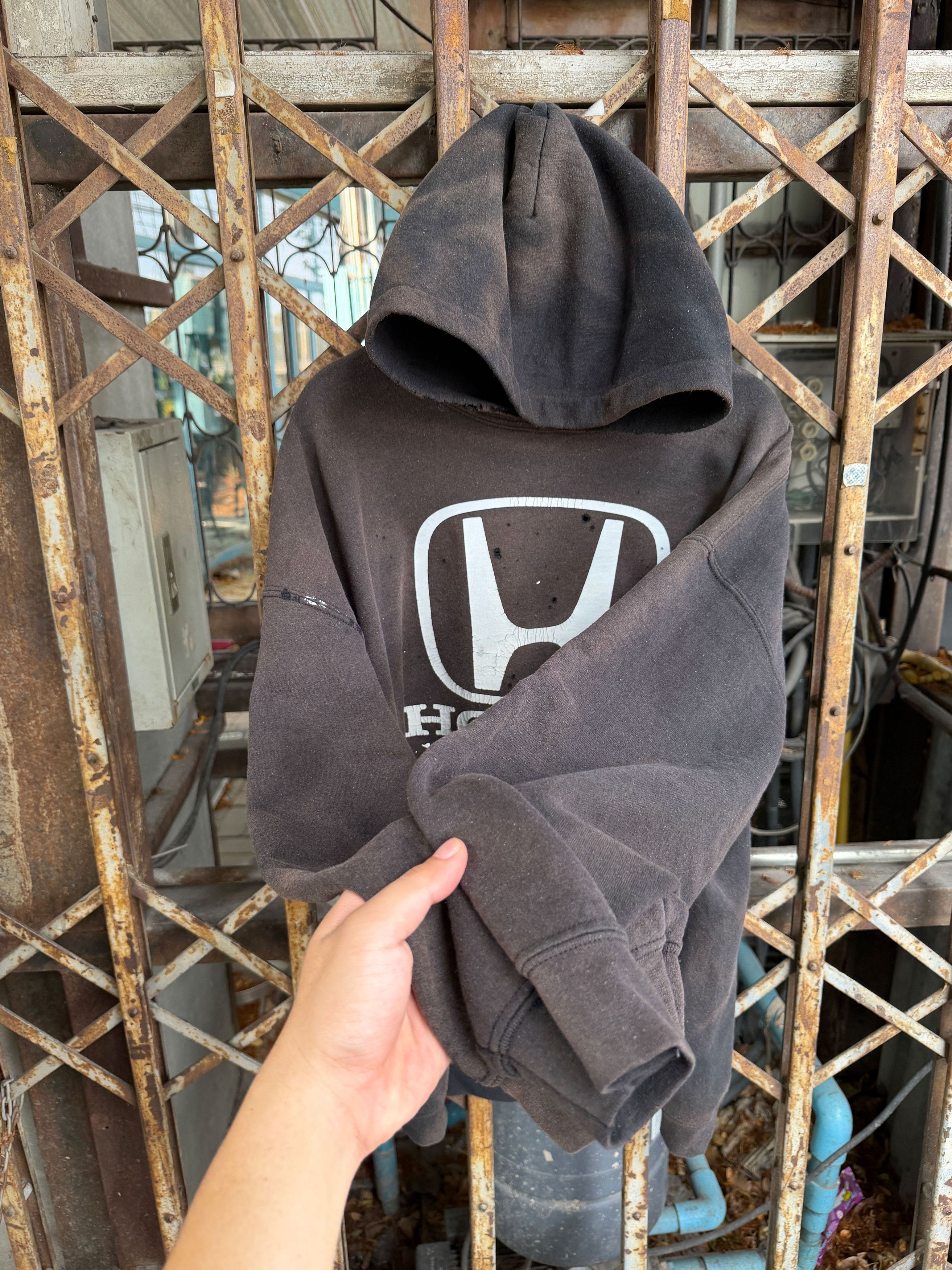 Vintage Thrashed Distressed & Faded "HONDA" Hoodie ERD Grunge Size US XL / EU 56 / 4 - 19 Thumbnail