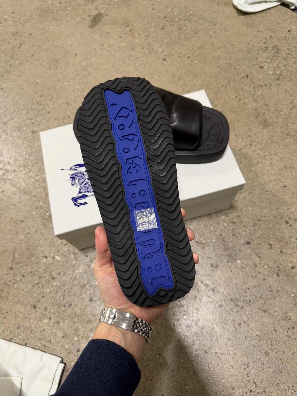 Burberry Burberry EKD Slab Leather Sandals Slides NEW 900$ Size US 10 / EU 43 - 2 Thumbnail