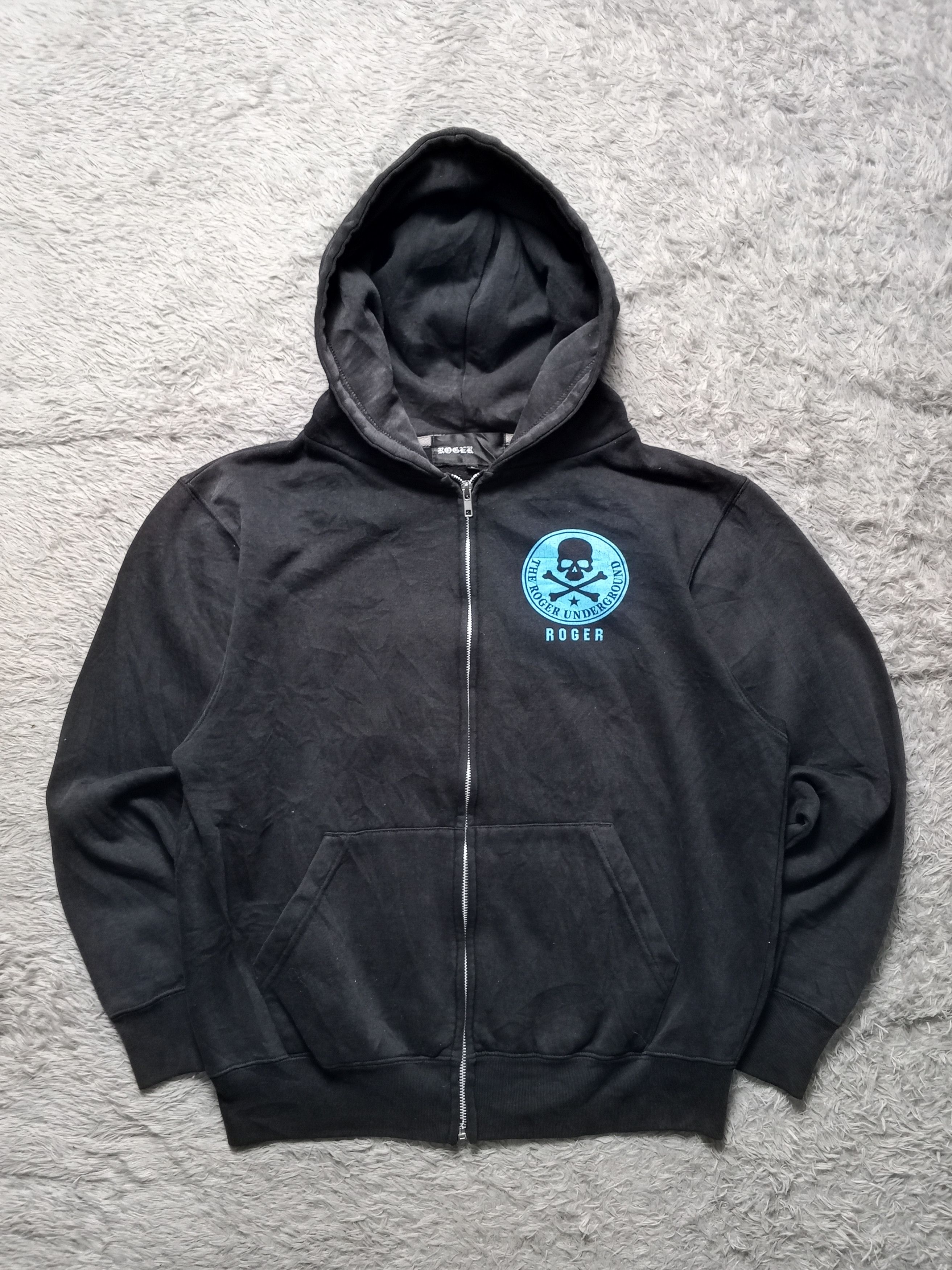 Vintage Faded Roger Poem Skull Custom Cycle Hoodie