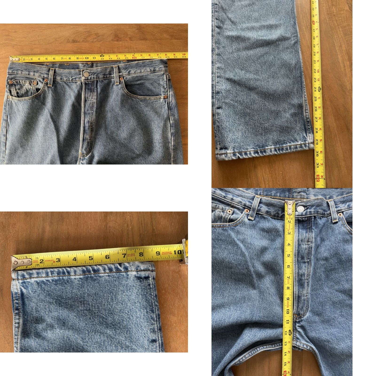 Levi's Levi's 501 Jeans Mens Regular Fit 40x29.5 Denim Blue Button Fly Vintage 90s Style City Hip Hop Logo Size US 40 / EU 56 - 8 Thumbnail