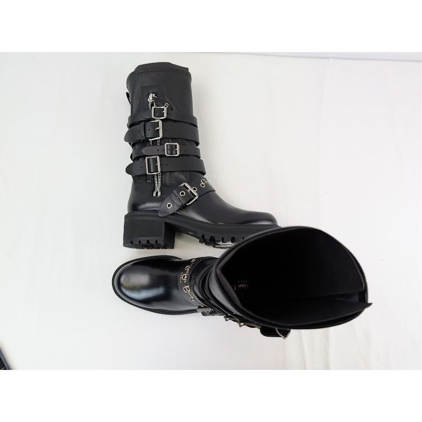 Dior o1rshd1 Christian Zip Detailed Buckled Boots in Black Size US 10 / IT 40 - 1 Thumbnail