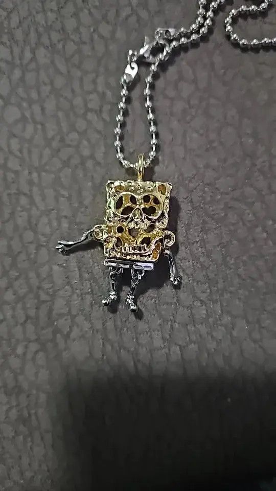 Jewelry SpongeBob Skeleton Pendant Necklace Size ONE SIZE - 5 Thumbnail