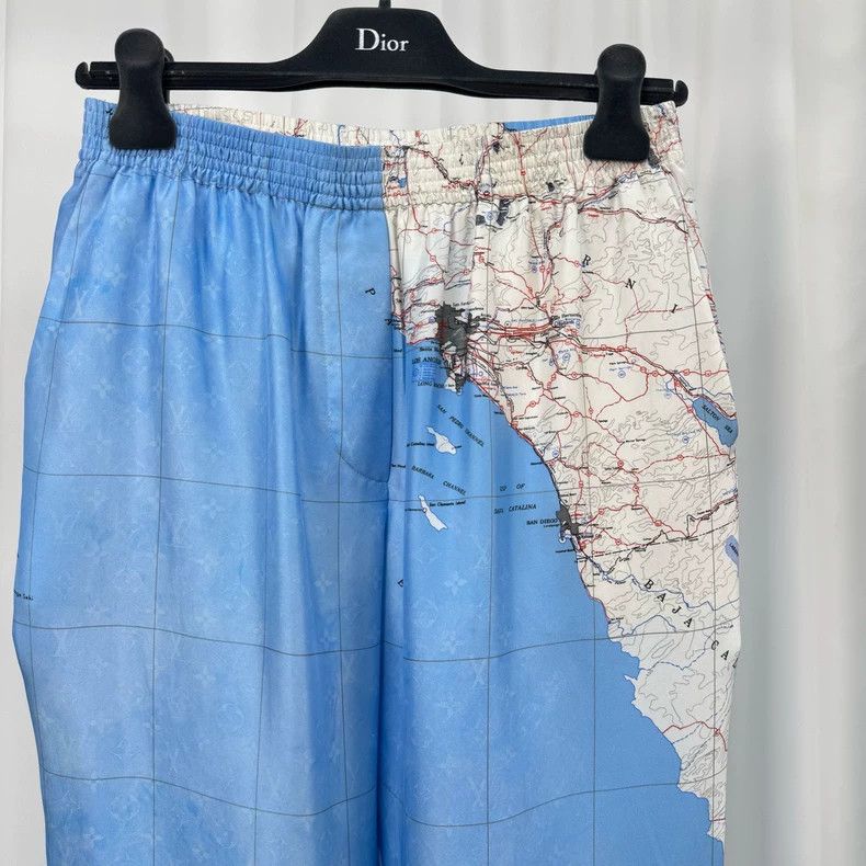 Louis Vuitton Louis Vuitton Nautical Blue and White Full Print Silk Pant Size 33" - 3 Thumbnail