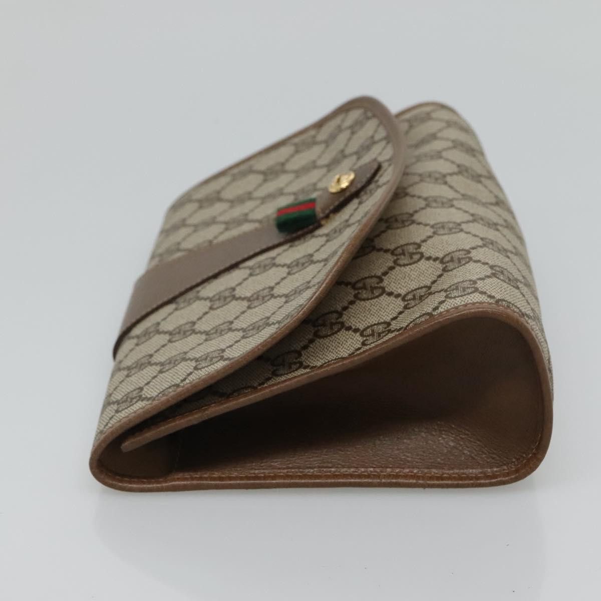 Gucci GUCCI GG Supreme Clutch Bag Pvc Leather Beige Green Red Size ONE SIZE - 4 Thumbnail