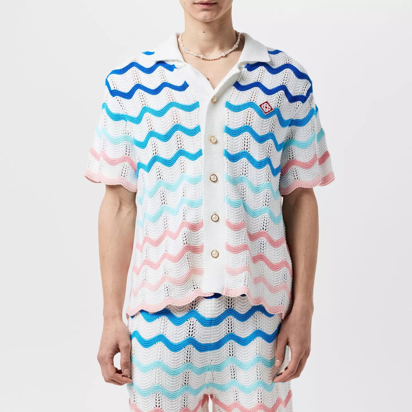 Casablanca o1g2r1mq0426 Gradient Wave Crochet Shirt in Multicolor Size US L / EU 52-54 / 3 - 2 Thumbnail