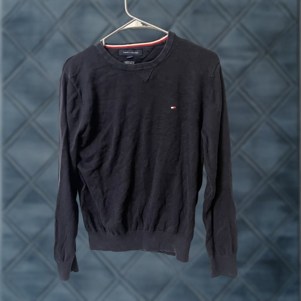 Tommy Hilfiger Tommy Hilfiger Sweater Mens Small BlackCrew Neck Premium Cotton Pullover Size US S / EU 44-46 / 1 - 1 Thumbnail
