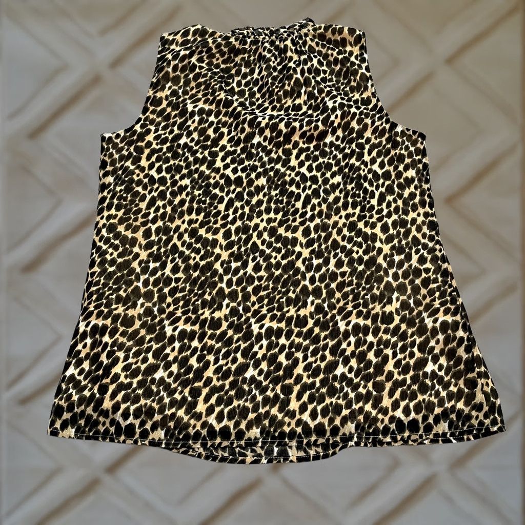 J.Crew J.Crew Leopard Tank Blouse Womens XS Brown Black Animal Print Sleeveless Casual Size XXS / US 00 / IT 34 - 1 Thumbnail