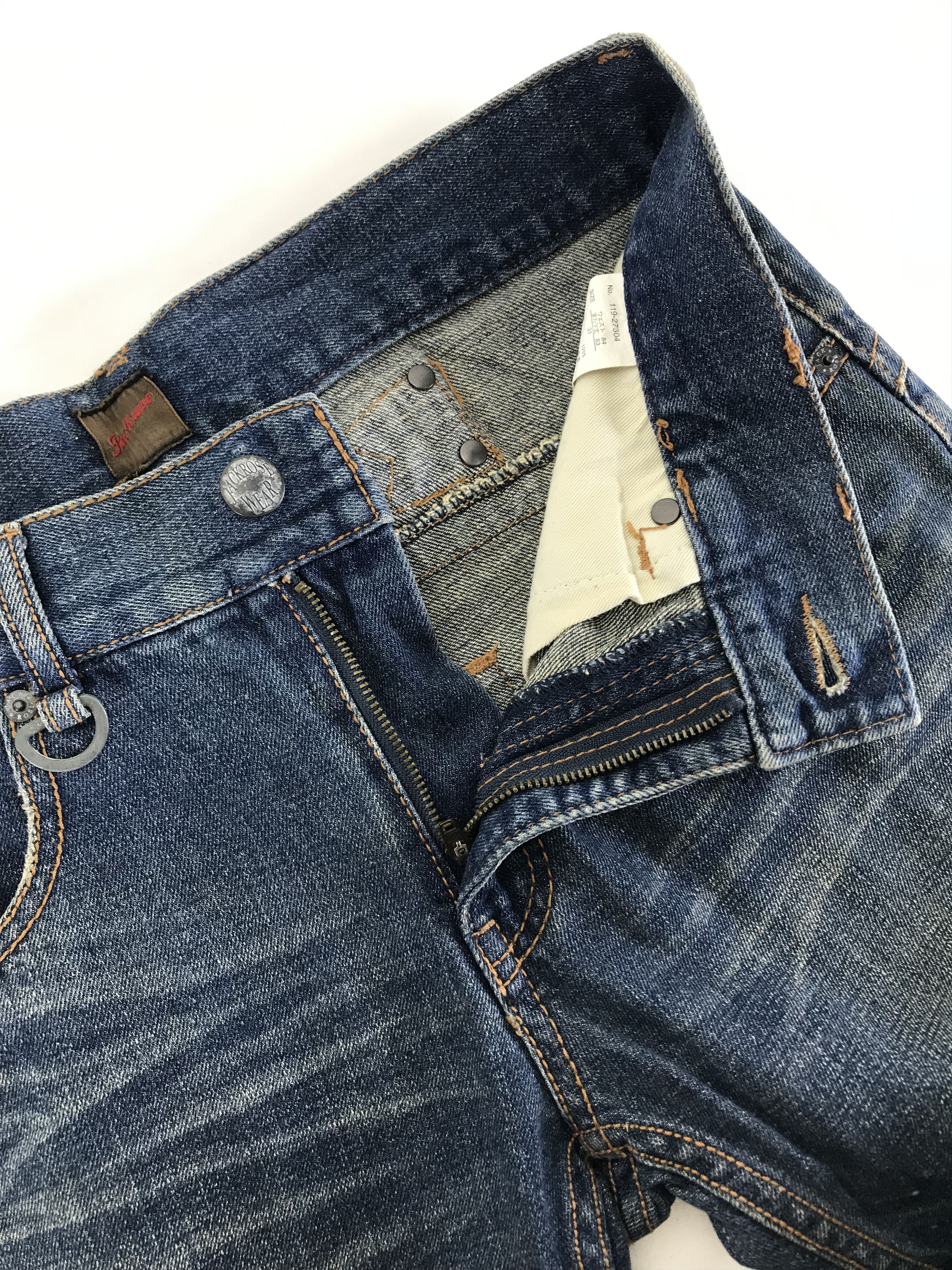 JACKROSE Vintage Jack Rose Leather Buckle Back Flare Jeans Size US 31 - 9 Thumbnail