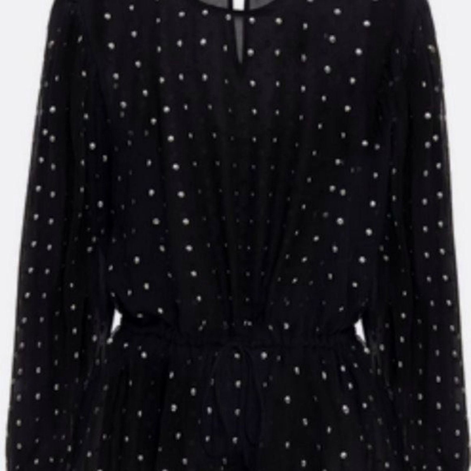 Iro IRO Gathered studded georgette blouse black and silver Size XS / US 0-2 / IT 36-38 - 4 Thumbnail
