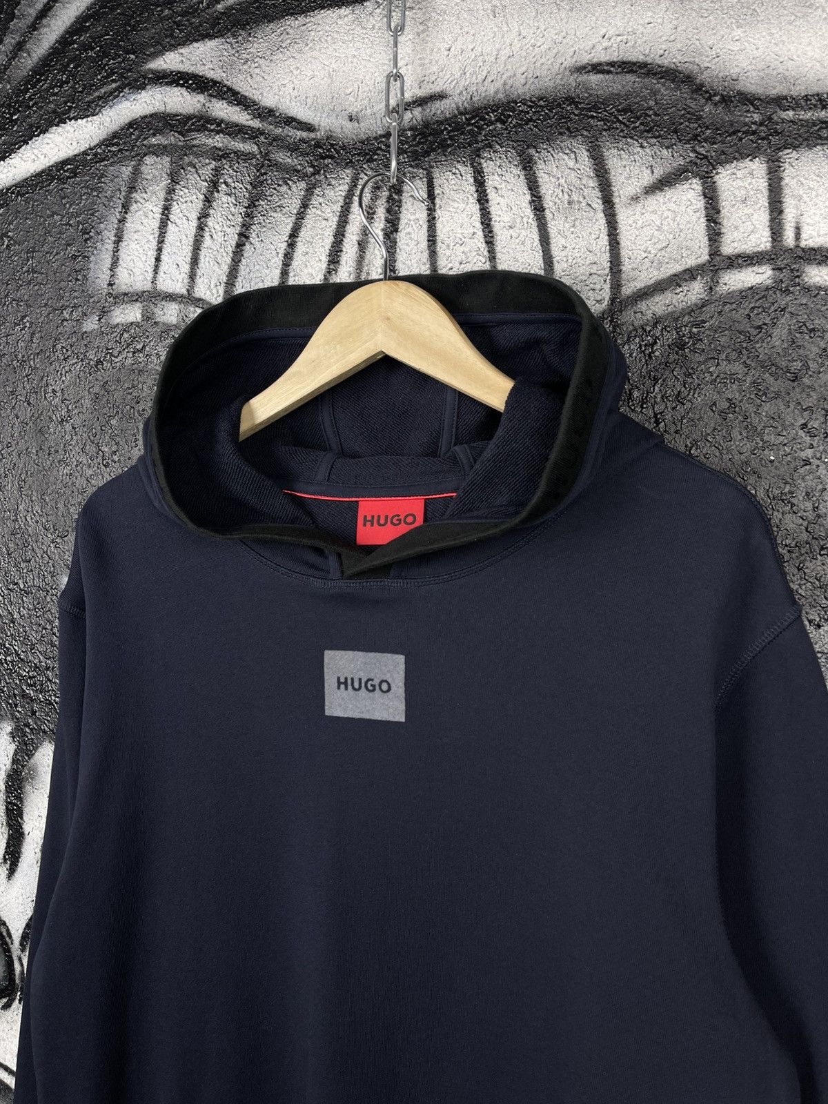 Hugo Boss Hugo Boss Logo Print Navy Blue Cotton Hoodie Men’s Size L Size US L / EU 52-54 / 3 - 3 Thumbnail
