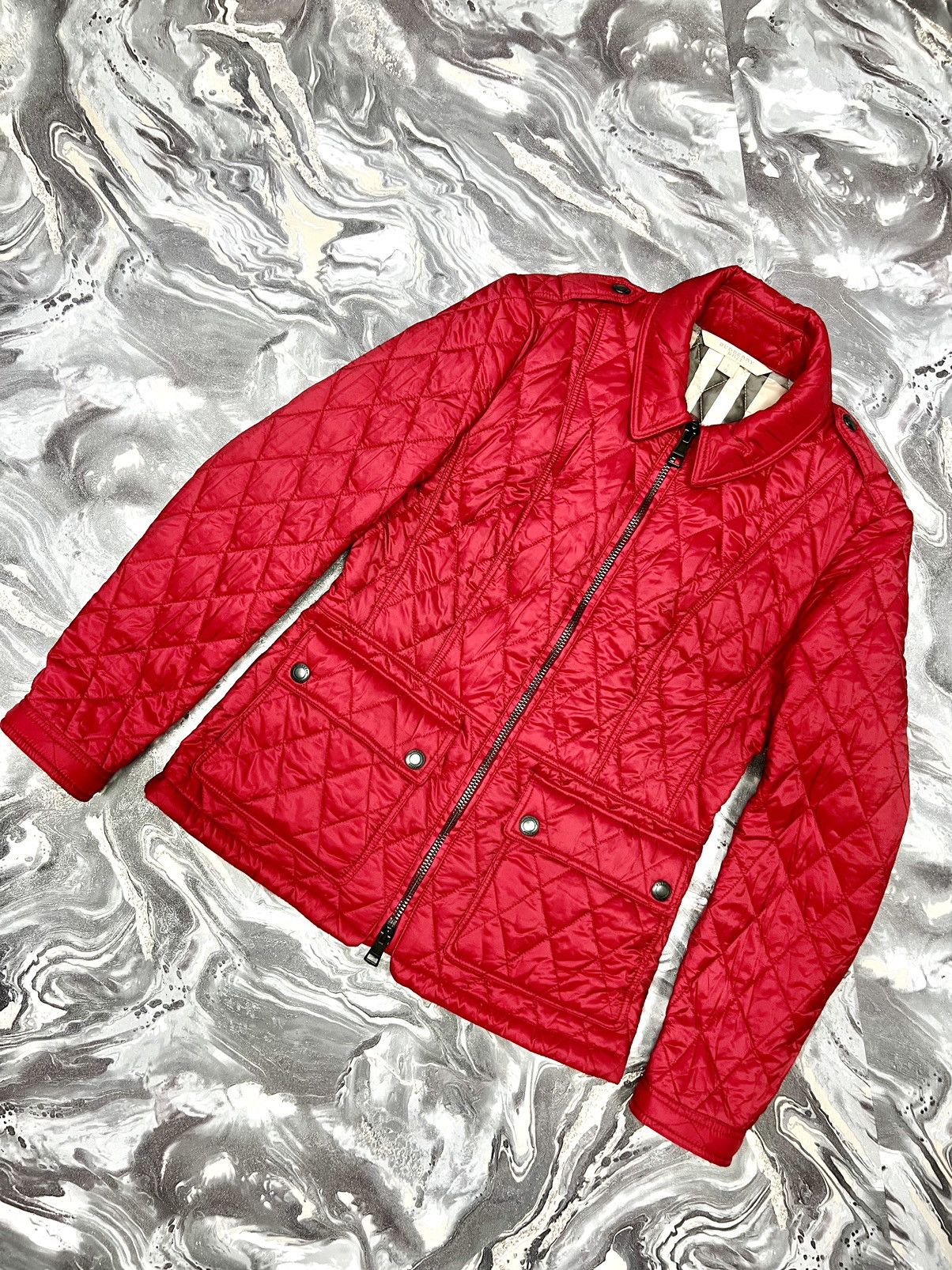 Burberry Burberry Burberrys Nova Check Quilted red Jacket Coat Size S / US 4 / IT 40 - 3 Thumbnail