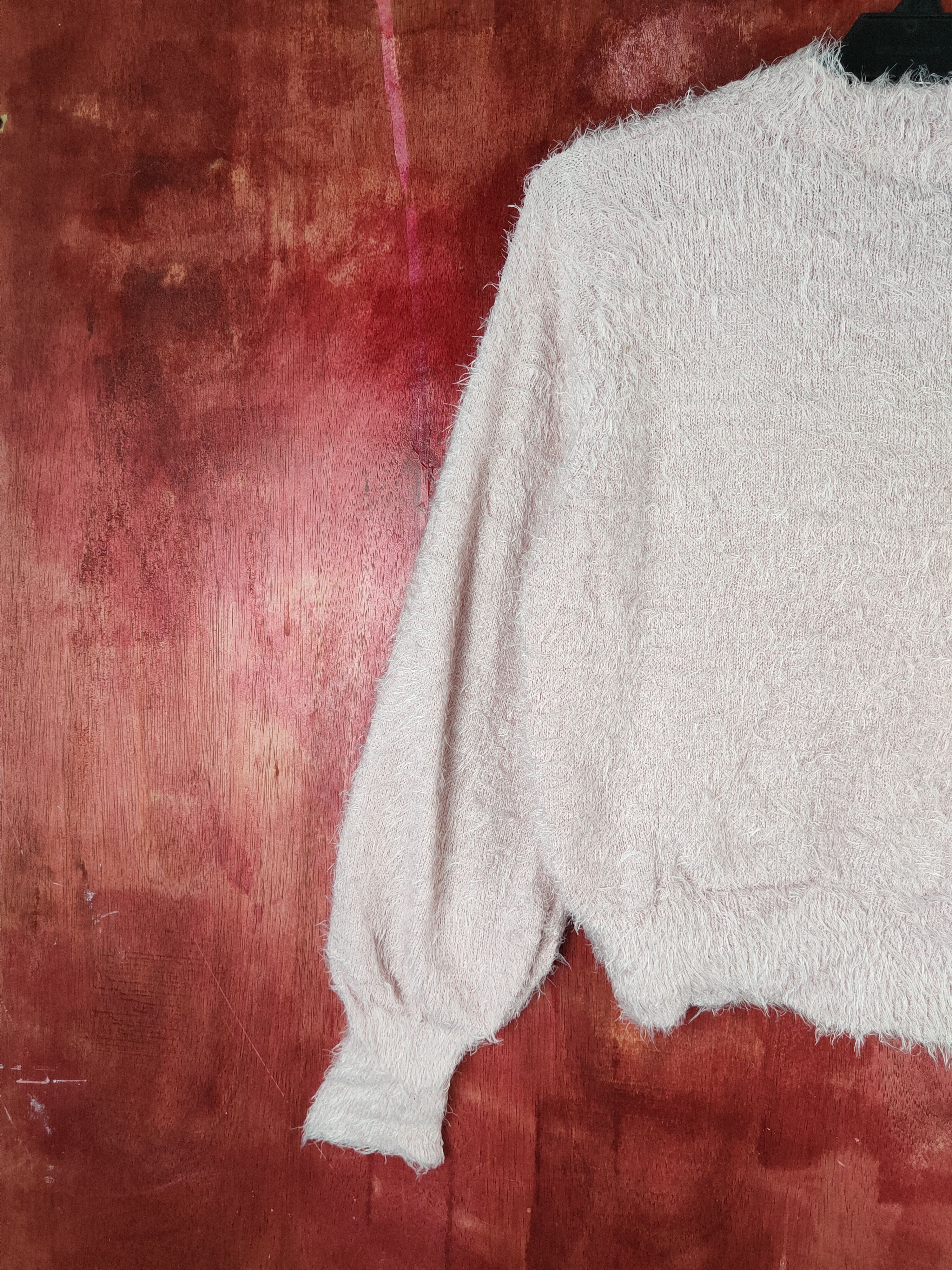 Japanese Brand × Vintage Earth Music & Ecology Pink Fur Mohair Knitwear Size M / US 6-8 / IT 42-44 - 9 Thumbnail