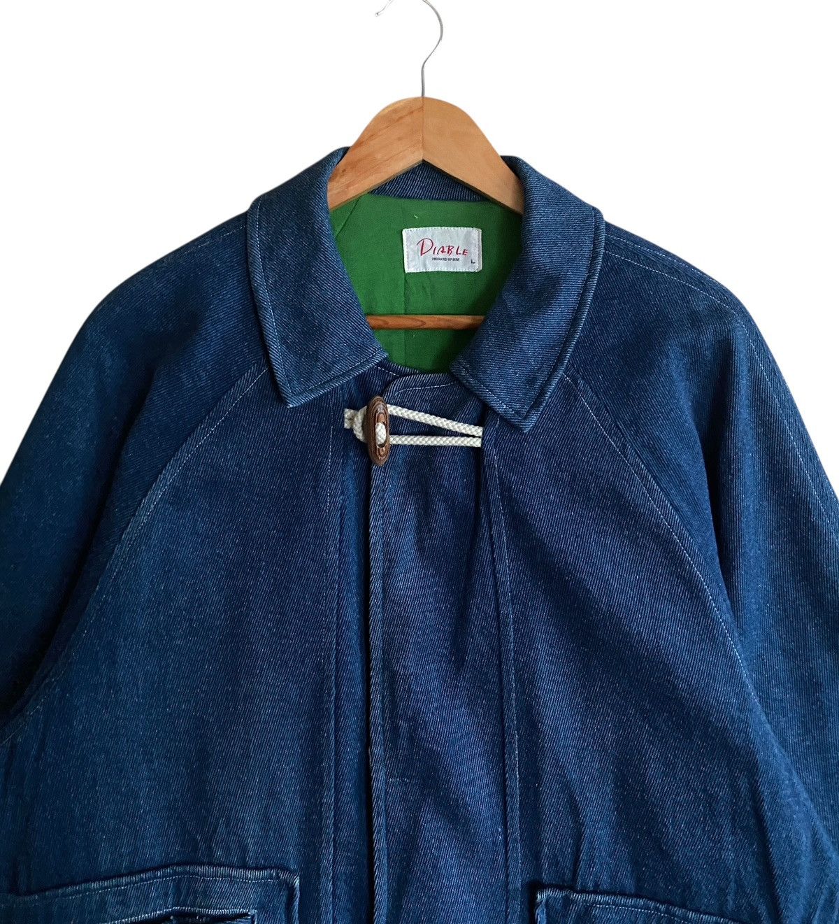 Japanese Brand Rare Vintage Japanese Brand Diable Denim Bomber Jacket 1990s Size US L / EU 52-54 / 3 - 4 Thumbnail