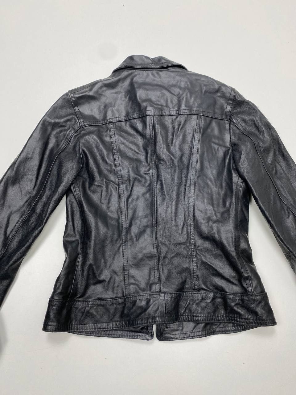 Vera Pelle Please Vera Pelle Black Leather Jacket Women S Vintage 90s Size S / US 4 / IT 40 - 10 Thumbnail