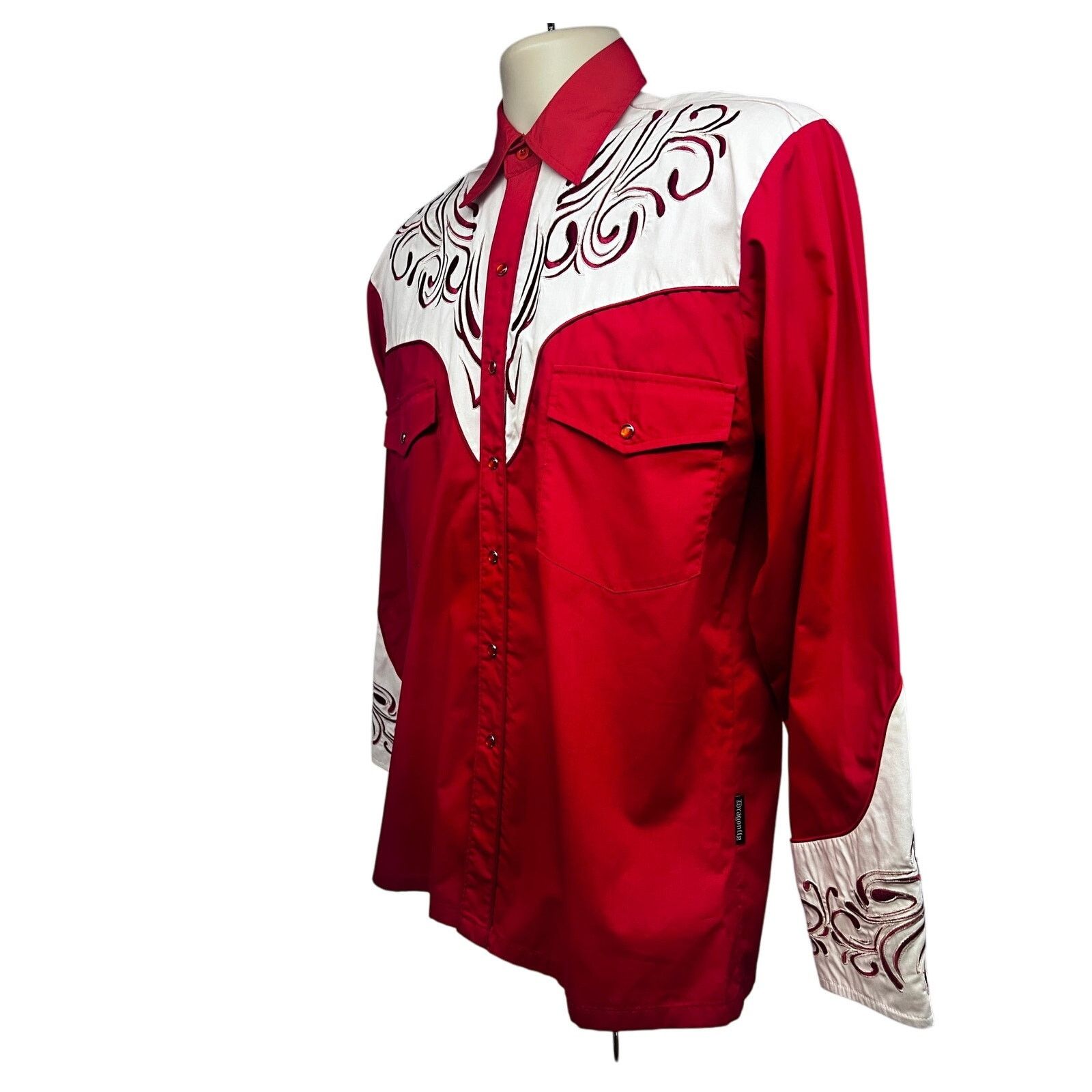 Dragonfly Dragonfly Rockabilly Cowboy Western Red Pearl Snap Shirt M Size US M / EU 48-50 / 2 - 3 Thumbnail