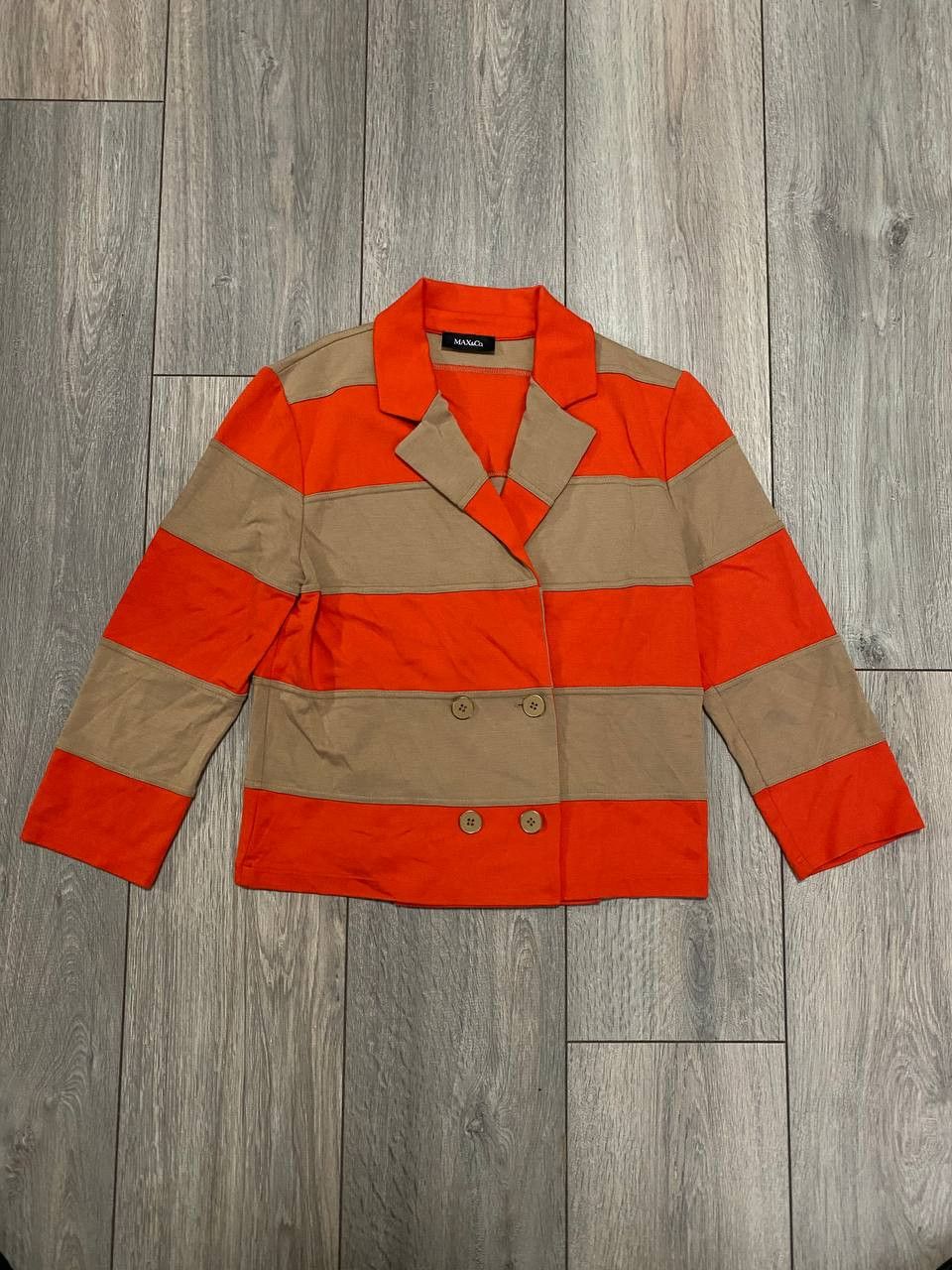 MAX&Co. Vintage Max&Co Max Mara Blazer Stripe Orange Beige Buttons Size M / US 6-8 / IT 42-44 - 1 Thumbnail