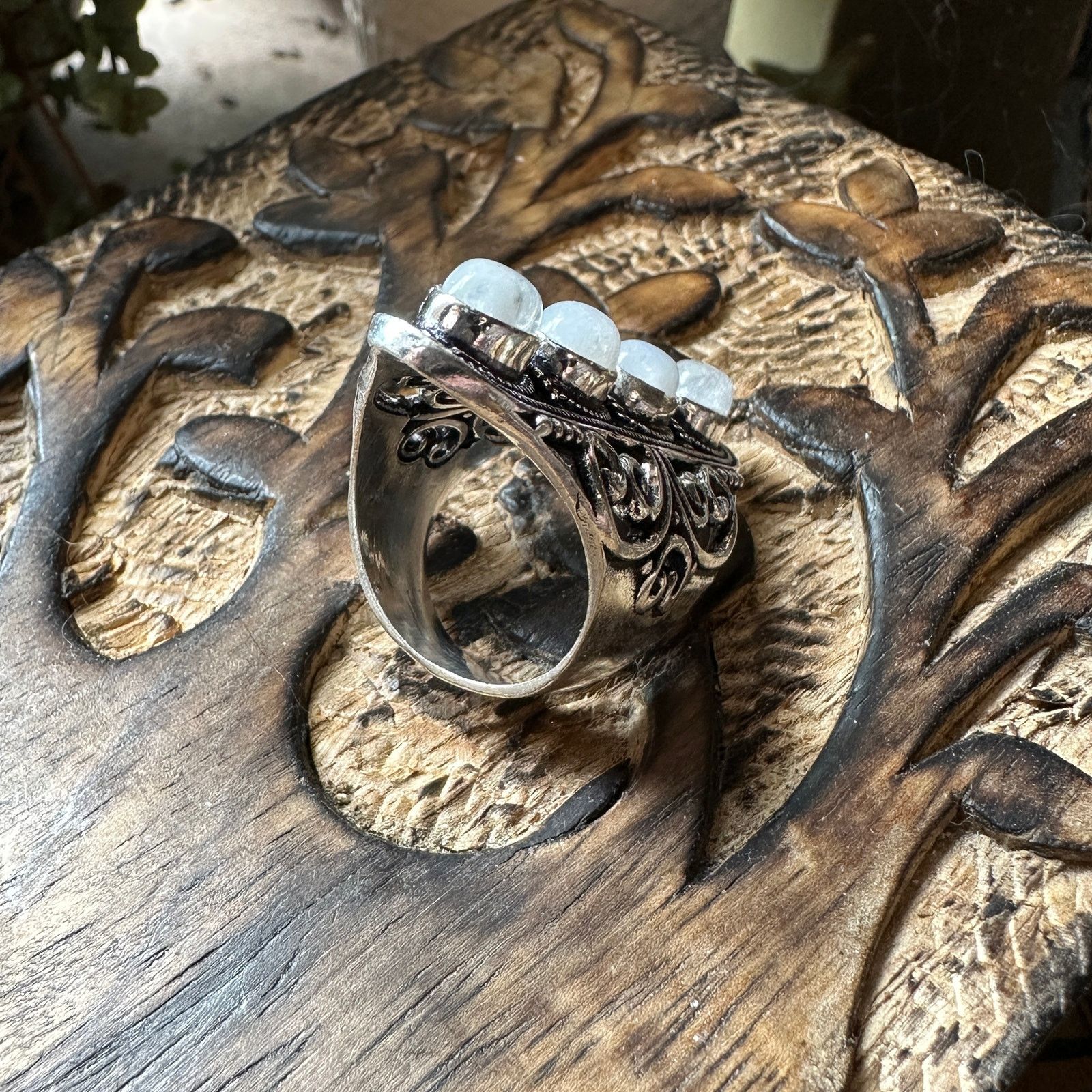The Unbranded Brand Moonstone Sterling Silver Boho Ring Size 8 Size ONE SIZE - 7 Thumbnail
