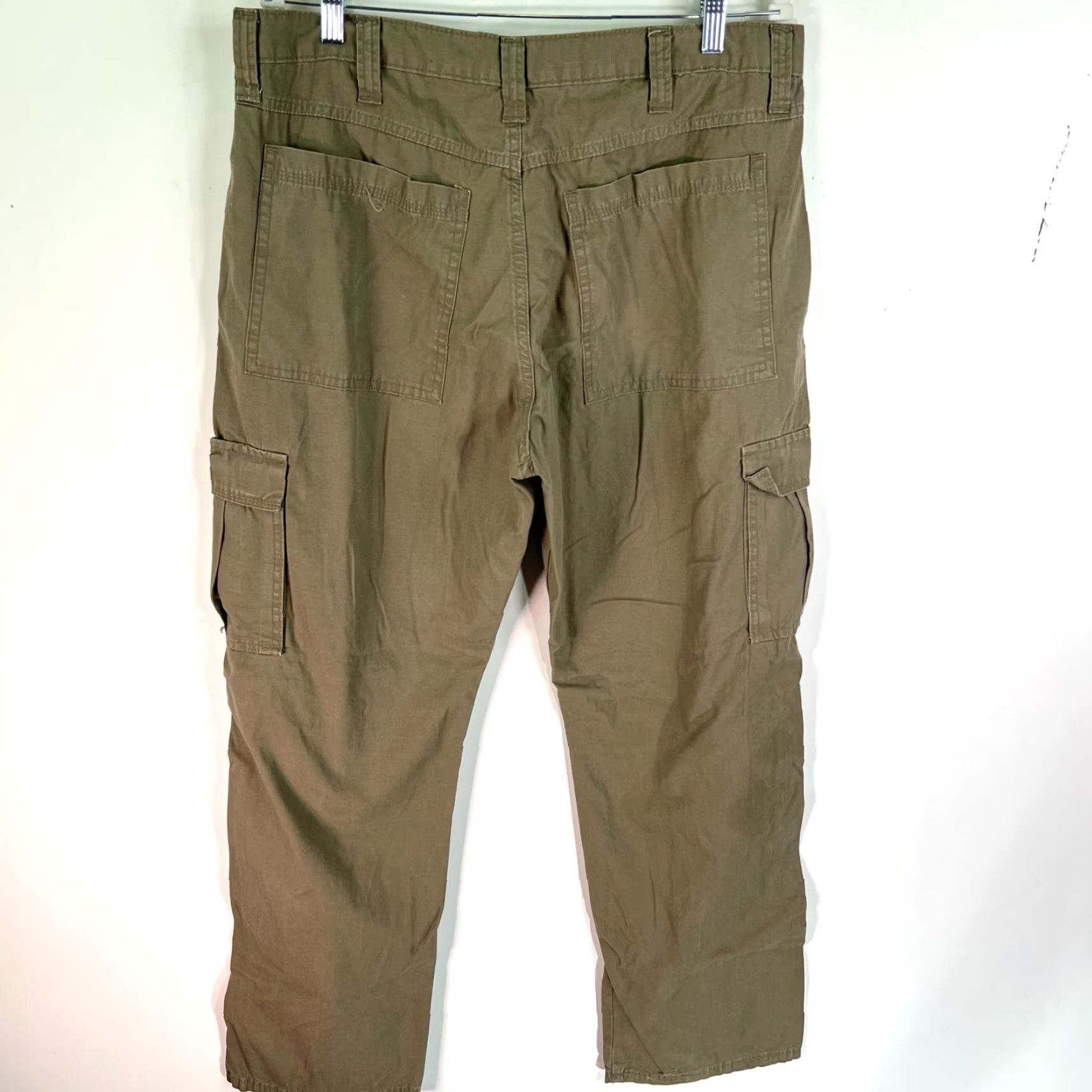 Wrangler Wrangler Cargo Pants Men’s SZ 36 Olive Green Relaxed Fit Ripstop 36x32 Pockets 100% Cotton Workwear USA Seller Size US 36 / EU 52 - 7 Thumbnail