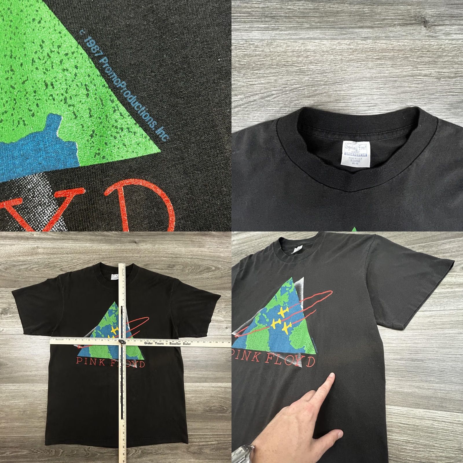 Vintage VINTAGE Pink Floyd Shirt Mens XL Black Momentary Lapse of Reason 1987 Made USA Size US XL / EU 56 / 4 - 8 Thumbnail