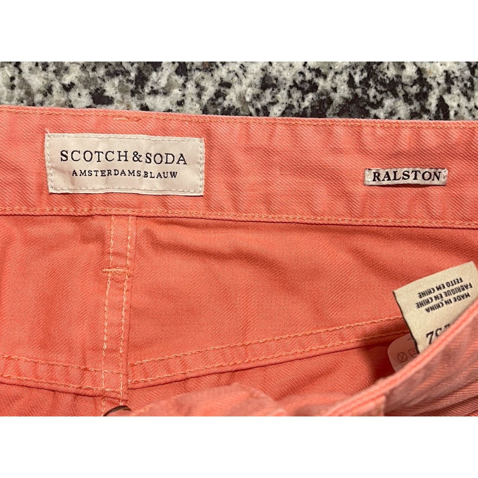 Scotch & Soda Scotch & Soda Jeans Mens 30x28.5 Salmon Denim Ralston Straight Casual Workwear Zip Pockets Logo Vintage No Pattern Cotton Denim Size US 30 / EU 46 - 3 Thumbnail