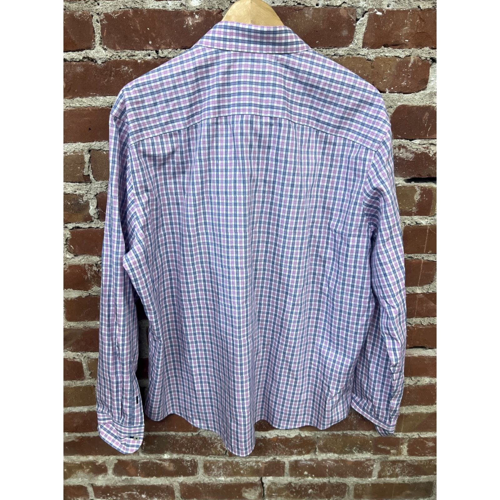 UNTUCKit UNTUCKit Button-Front Shirt L/S XXL Pink Check Cotton Wrinkle Free Shirt Mens Regular Collared Button-Up Colorful Multicolor Seasonal All Seasons Size US XXL / EU 58 / 5 - 3 Thumbnail
