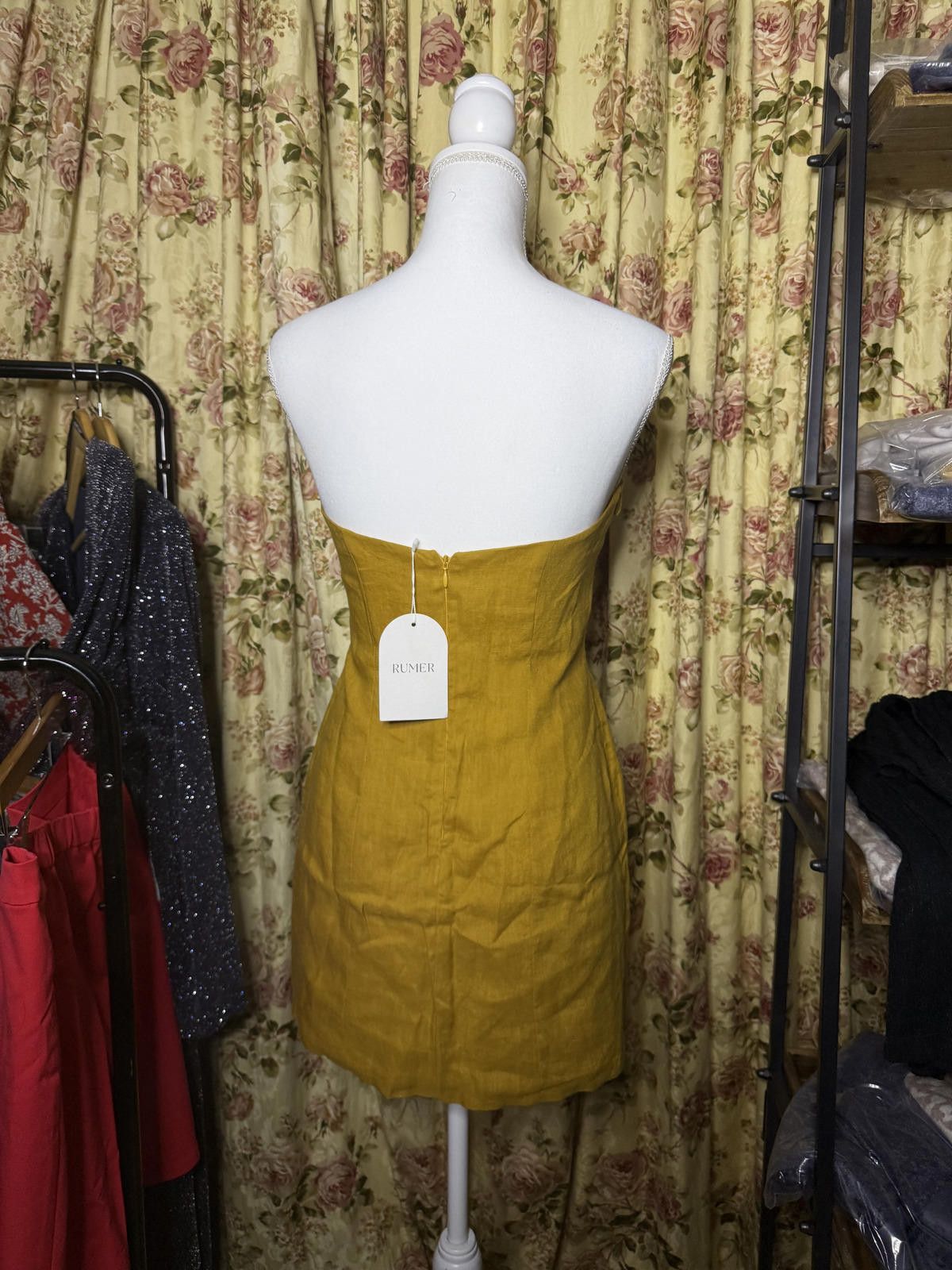 Other Rumer the Label Harper Mini Mustard Strapless Small NWT Size S / US 4 / IT 40 - 2 Thumbnail