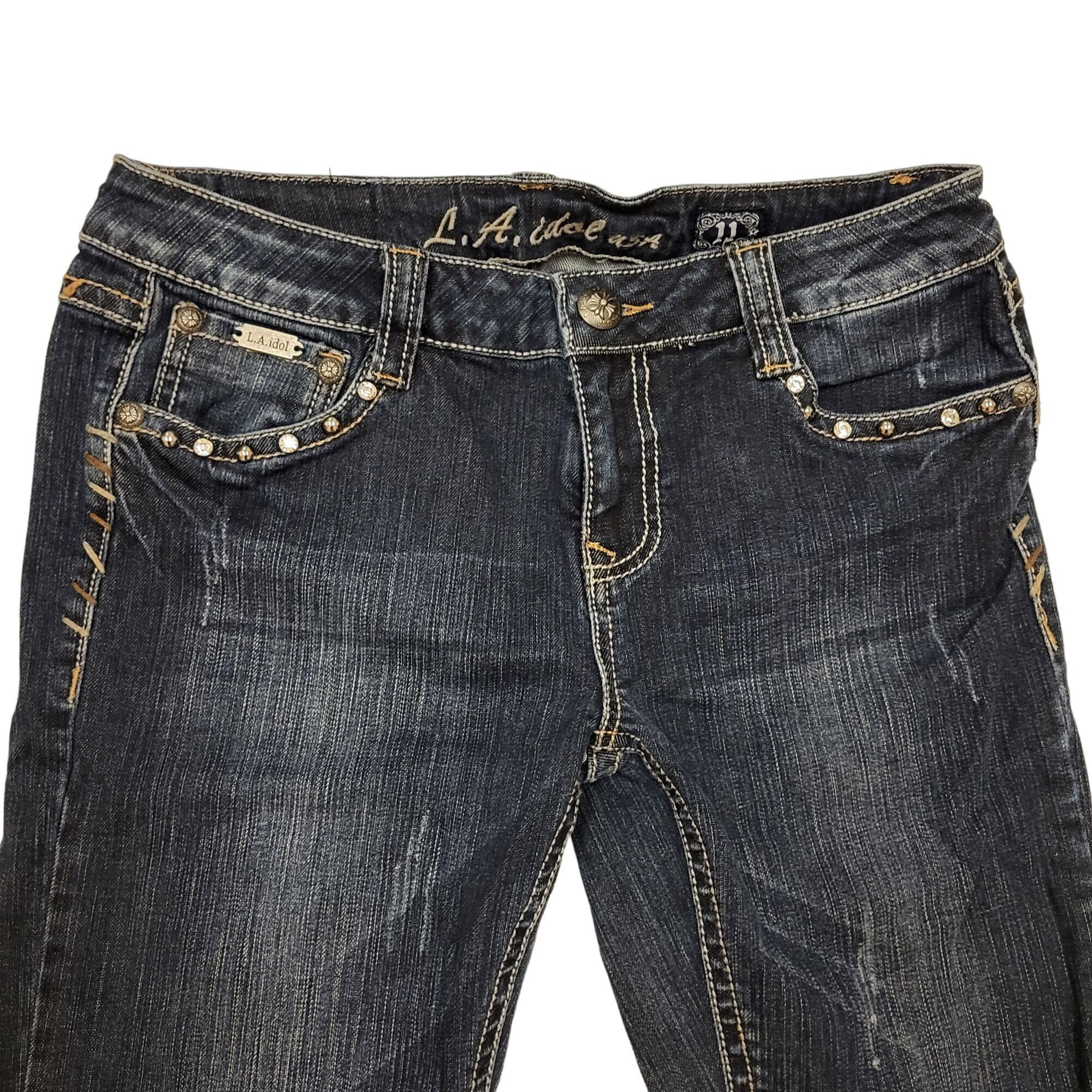 Other L.A. Idol USA Fashion Jeans Bootcut Blue Jeans Bling Embroid Size 32" / US 10 / IT 46 - 5 Thumbnail