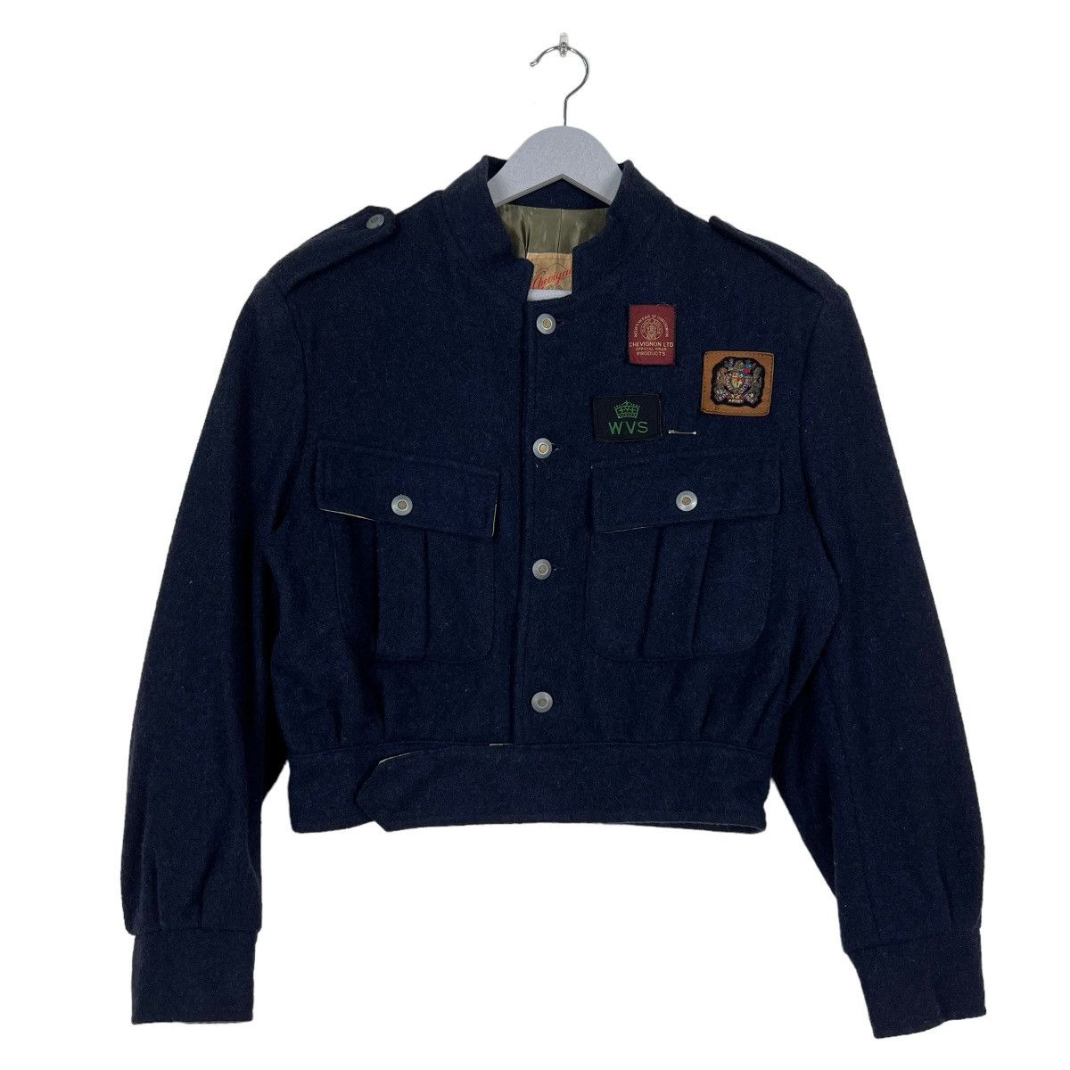 Chevignon 🔥 RARE 80s CHEVIGNON WOOL CROPPED BOMBER JACKET Size US M / EU 48-50 / 2 - 2 Thumbnail