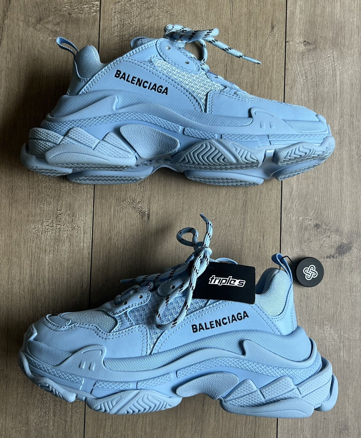 Balenciaga Brand New Balenciaga Triple S Light Blue Low Top Sneakers ...