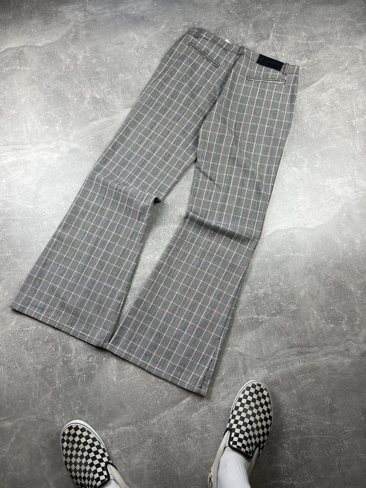 Moschino × Vintage Moschino Vintage Rare Archive Flared Checkered Pants Size 34" / US 12 / IT 48 - 1 Thumbnail