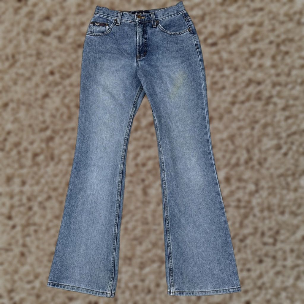 Vintage LEI Jeans Bootcut Juniors 5 Blue Medium Wash Mid Rise 5-Pocket Denim Size 27" / US 4 / IT 40 - 1 Thumbnail