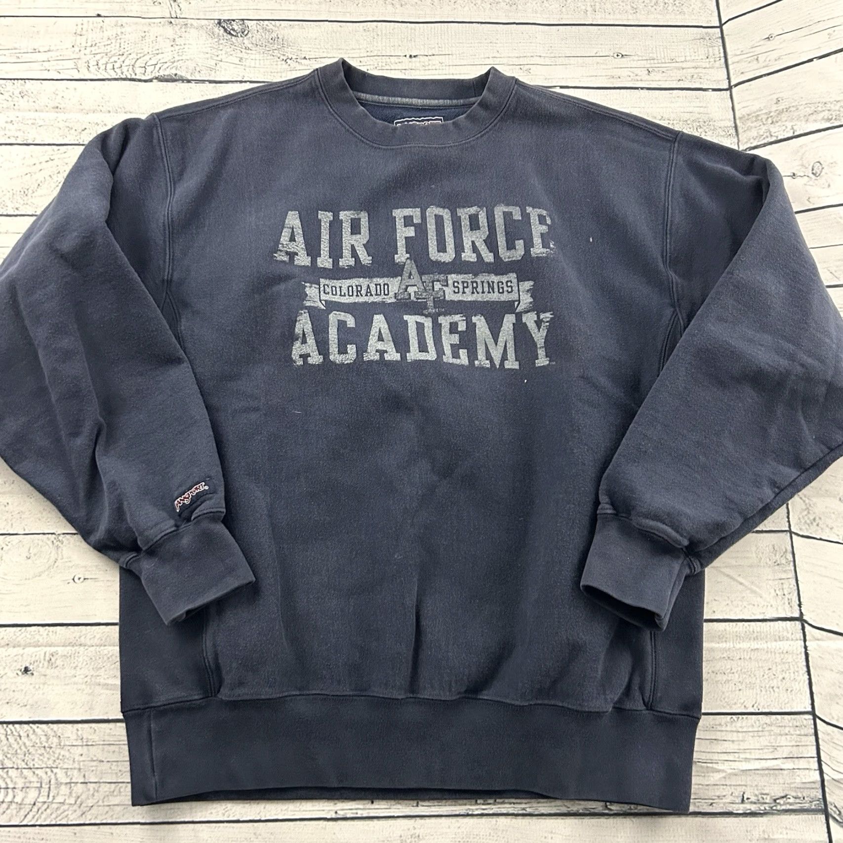 Jansport Jansport Air Force Academy Pullover Sweatshirt Mens M Blue Cross Grain Size US M / EU 48-50 / 2 - 2 Thumbnail