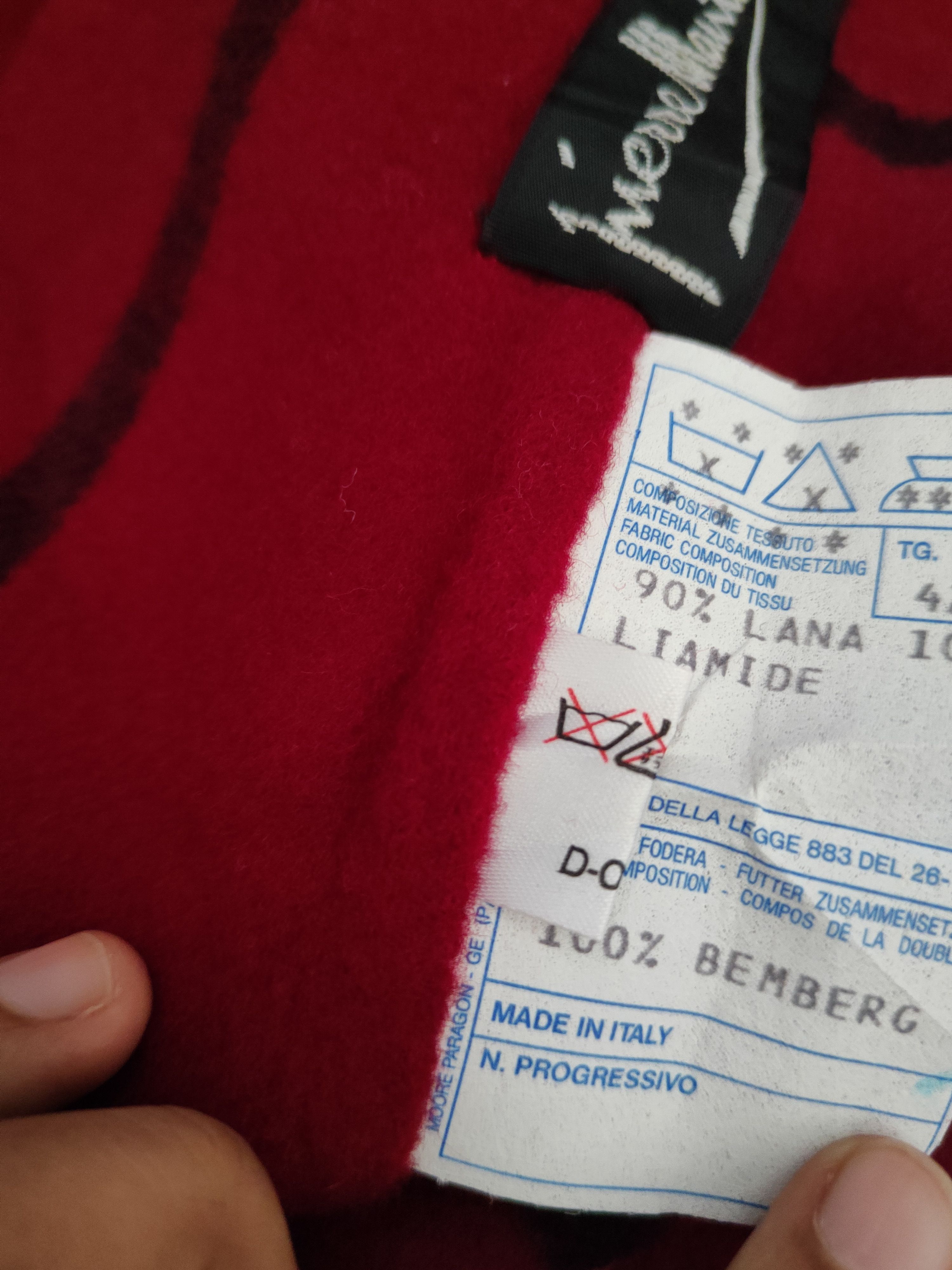 Vintage Pierre Manteam checkered Red Wool Coats #W2228 Size L / US 10 / IT 46 - 11 Thumbnail
