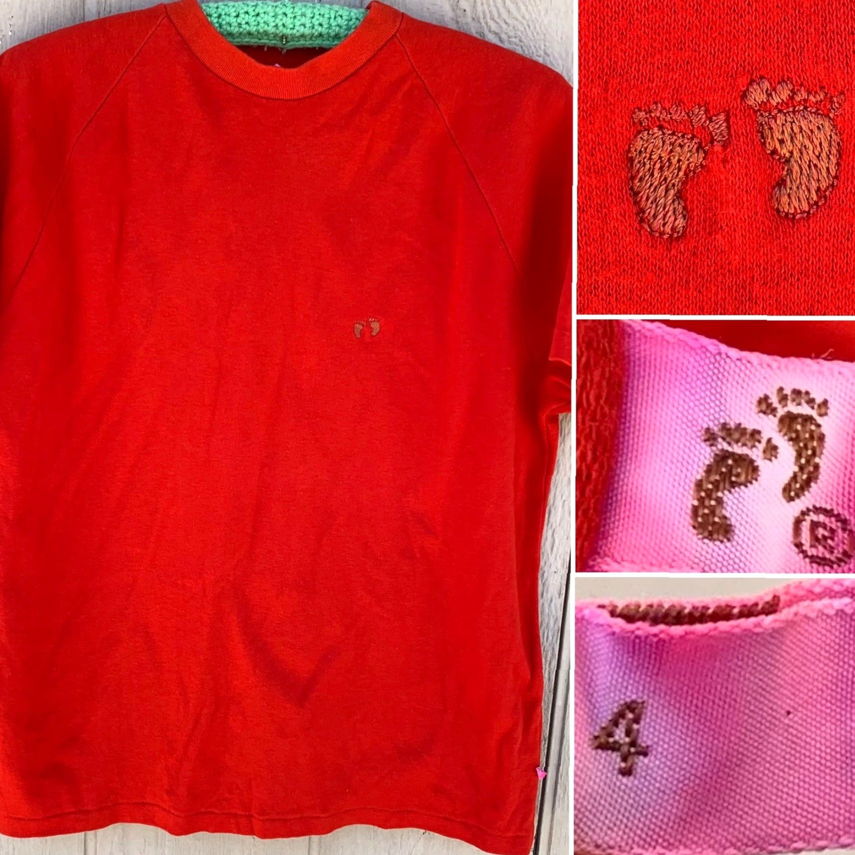 Hang Ten VINTAGE Hang Ten Raglan T Shirt Embroidered Logo Tee 70s 80s 1970s M Red Mens Shirt Size US M / EU 48-50 / 2 - 5 Thumbnail