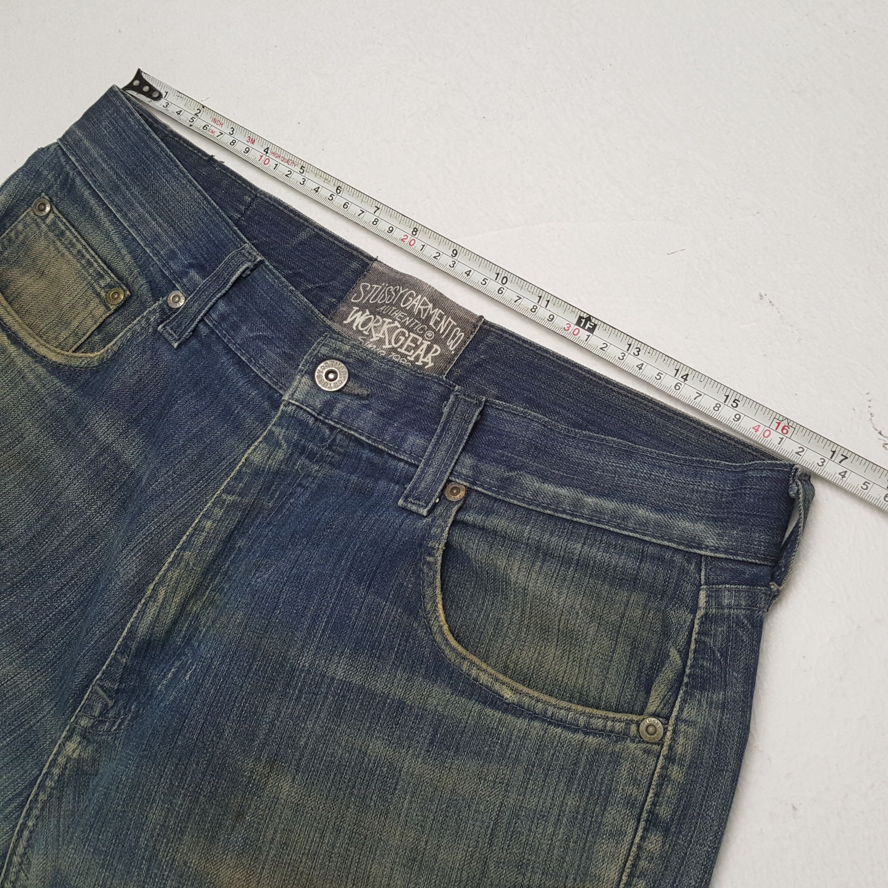 Stussy × Vintage STUSSY Streetwear Skateboard Style Custom Art Jeans Size US 33 - 7 Thumbnail