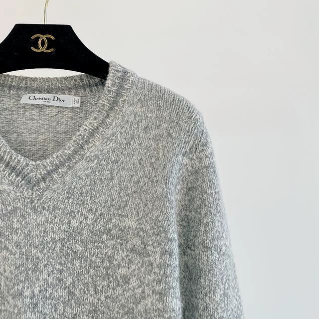 Dior Dior Gray logo embroidered knitted sweater Size XXS / US 00 / IT 34 - 3 Thumbnail
