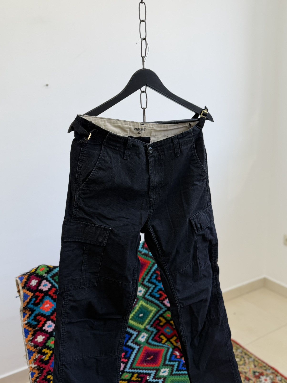 Carhartt vtg carhartt work cargo carpenter distressed washed pants Size US 30 / EU 46 - 4 Thumbnail