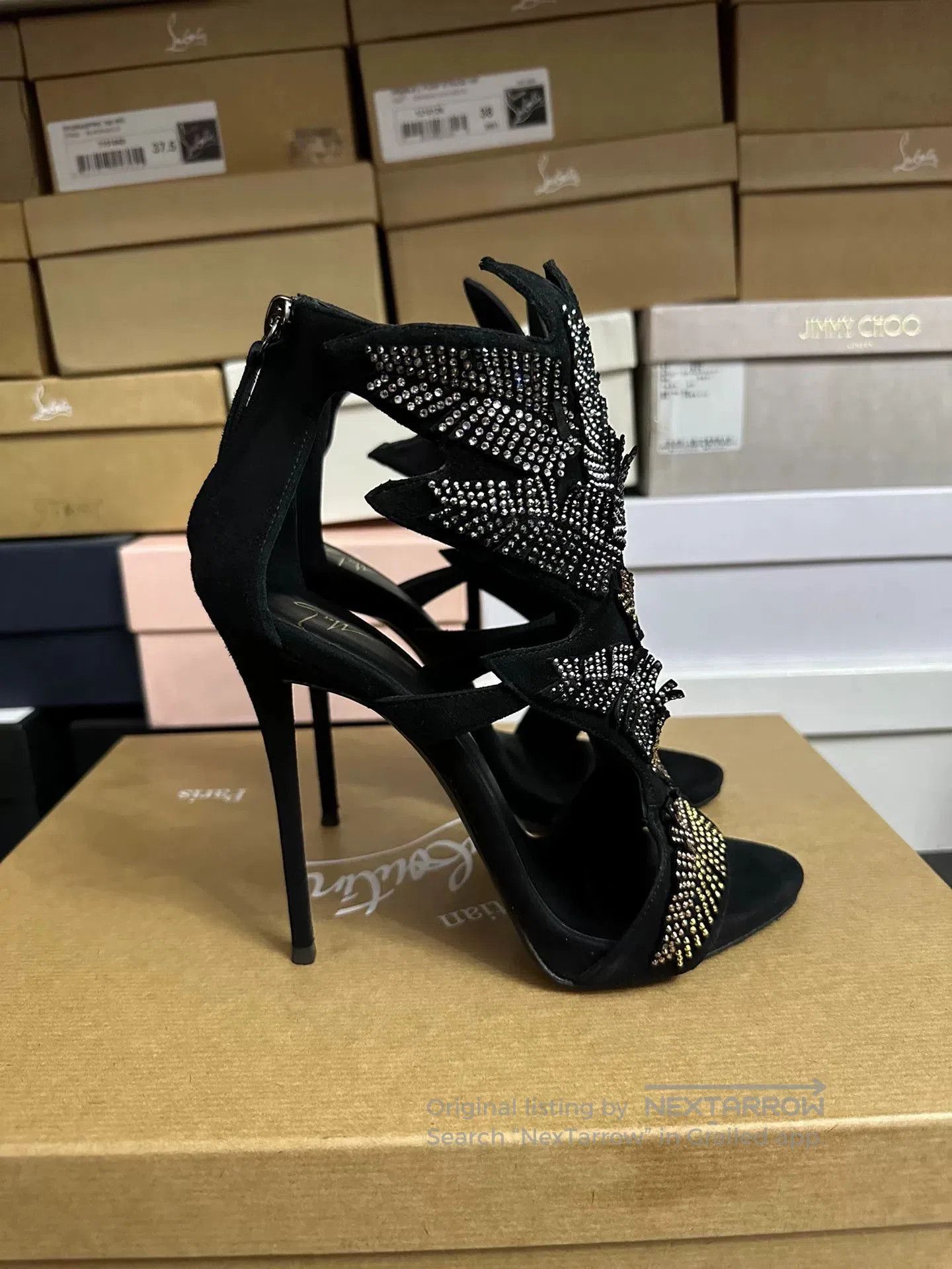 Giuseppe Zanotti Giuseppe Zanotti Crystal Leaf Heels. Size US 7 / IT 37 - 5 Thumbnail