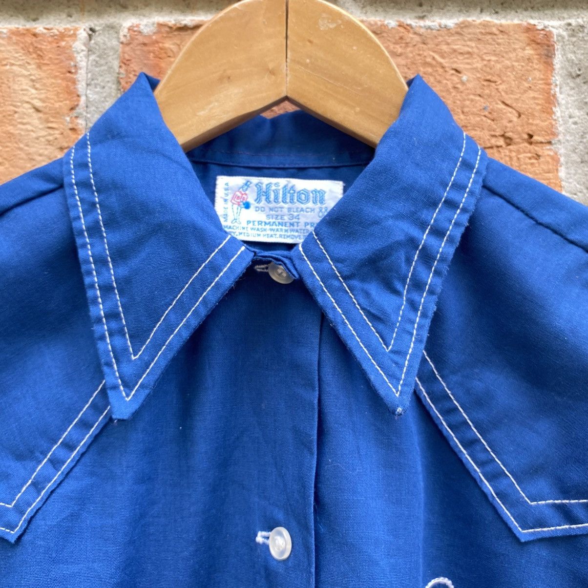 Vintage Hilton Blue Western Bowling Shirt Size S / US 4 / IT 40 - 22 Thumbnail