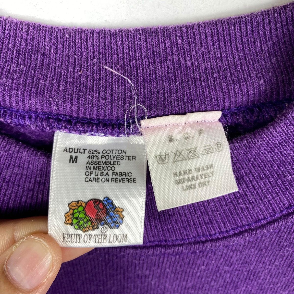 Fruit Of The Loom × Vintage Vintage 90's BLANK PURPLE Fruit Of The Loom Crewneck Size US M / EU 48-50 / 2 - 5 Thumbnail