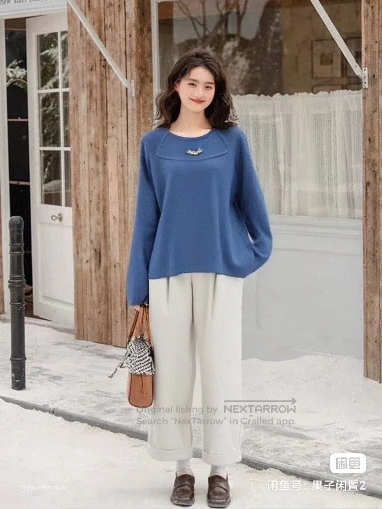 Hermes Hermes Sophisticated blue cashmere sweater Size S / US 4 / IT 40 - 1 Thumbnail