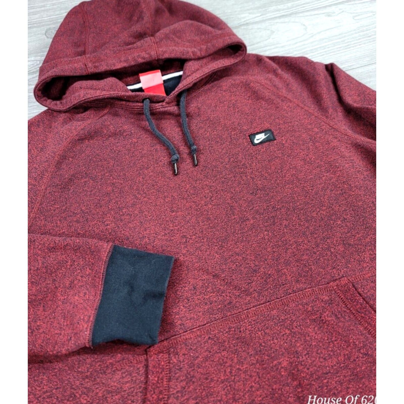 Nike Nike Hoodie Men’s Pullover V-Neck Kangaroo Pocket Black Red XS? No, Size L. Size US L / EU 52-54 / 3 - 4 Thumbnail